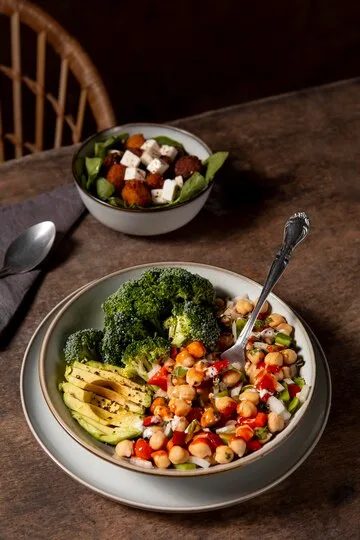 Bean and Grain Bowl with Avocados and Salsa